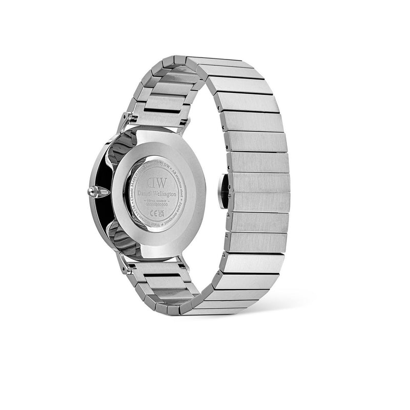 Reloj Unitone plateado con enlace de piano clásico