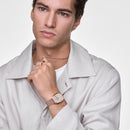 Marlon Melrose Wire Linen Rose Gold Watch