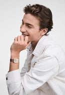 Marlon Melrose Wire Linen Rose Gold Watch