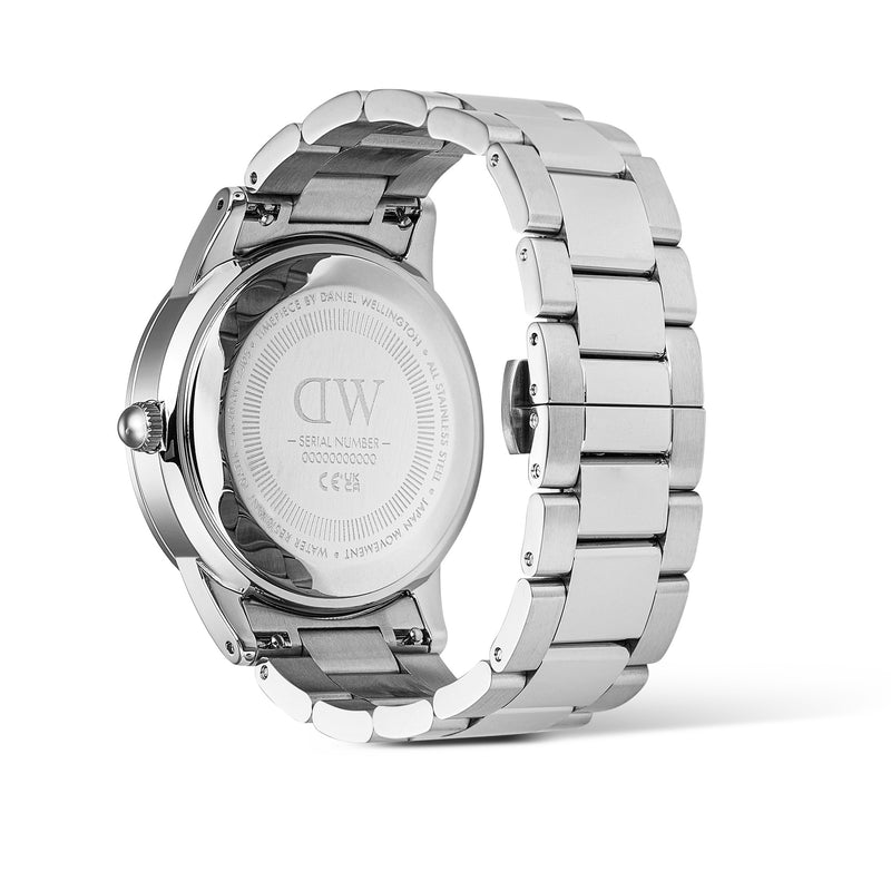 Iconic Paradigma Link Black Enamel Black Bezel Silver Watch
