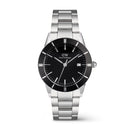 Iconic Paradigma Link Black Enamel Black Bezel Silver Watch