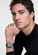 Iconic Paradigma Link Black Enamel Black Bezel Silver Watch