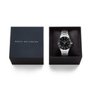 Iconic Paradigma Link Black Enamel Black Bezel Silver Watch