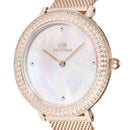 Crystalline Bezel Melrose White Mop Rose Gold Watch