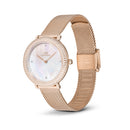 Crystalline Bezel Melrose White Mop Rose Gold Watch