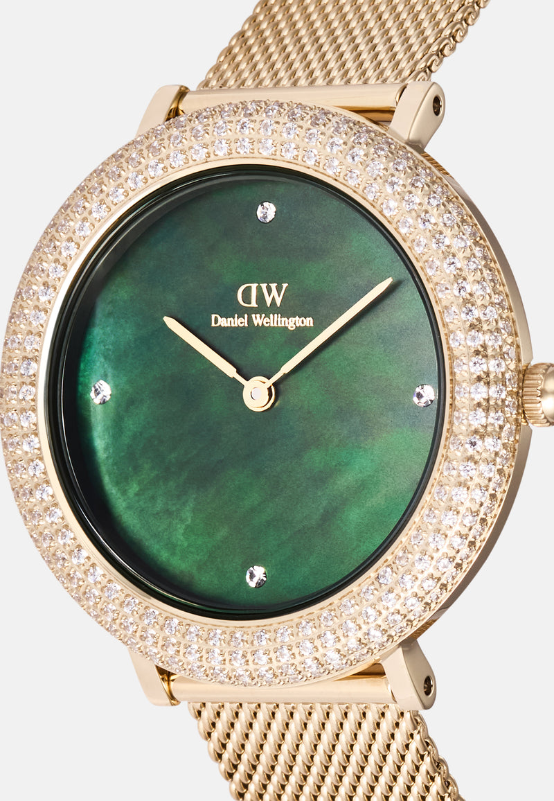 Crystalline Bezel Evergold Green Mop Gold Watch