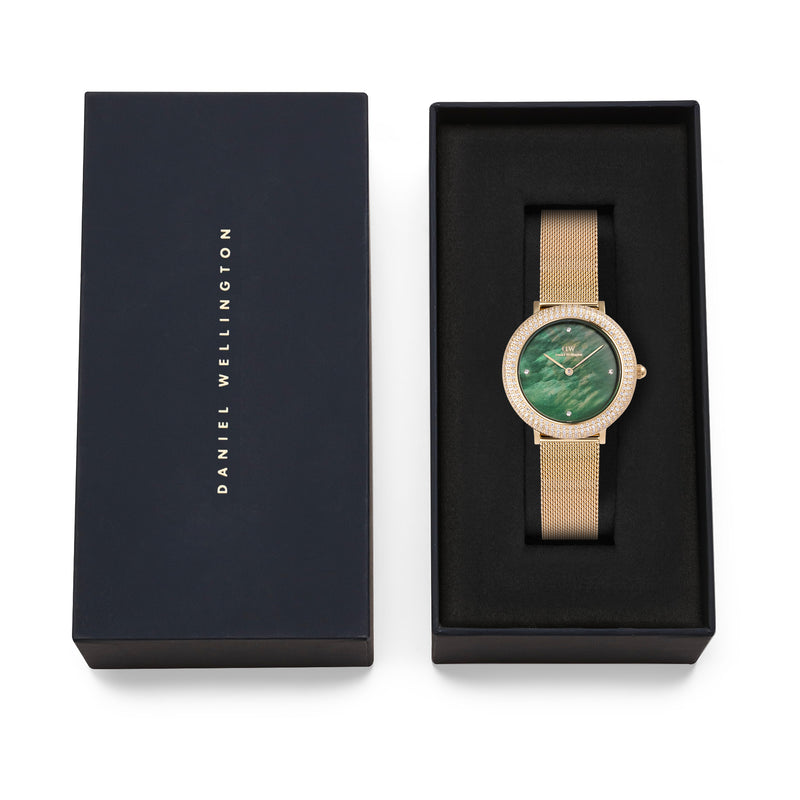 Crystalline Bezel Evergold Green Mop Gold Watch