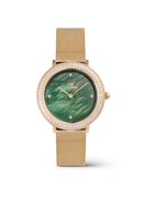 Crystalline Bezel Evergold Green Mop Gold Watch