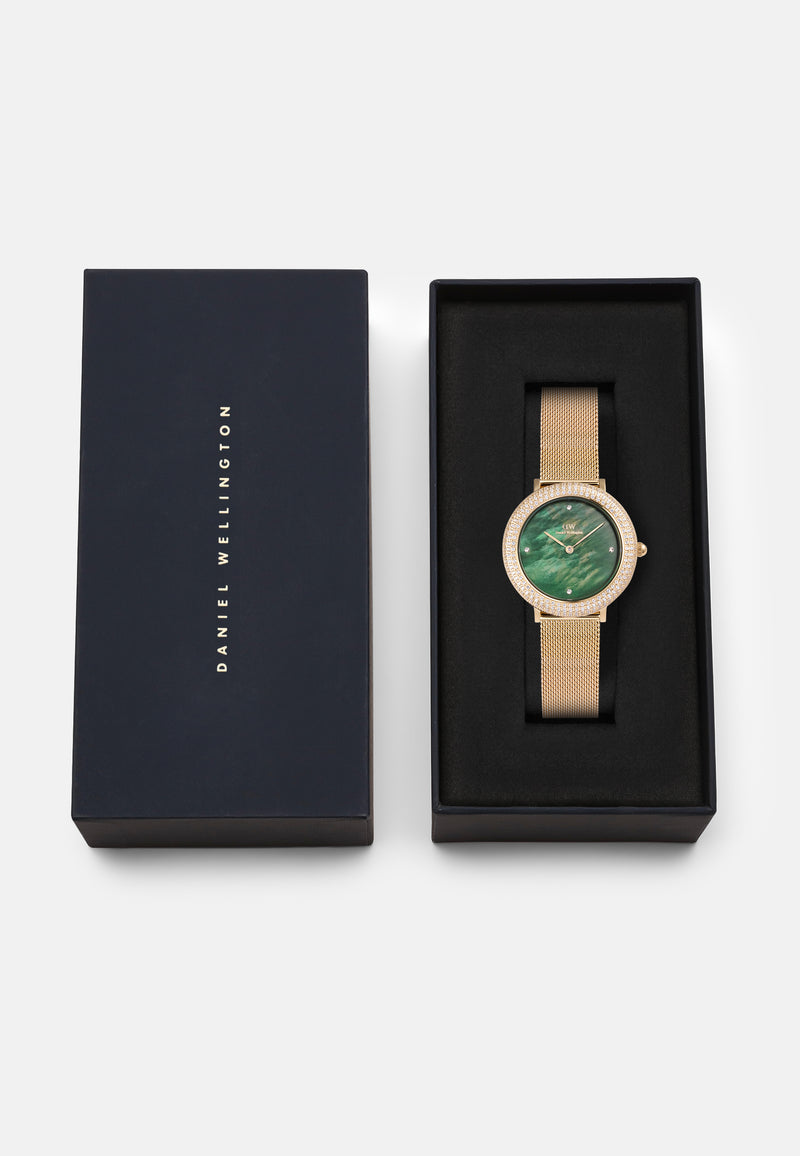 Crystalline Bezel Evergold Green Mop Gold Watch