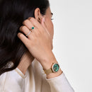 Crystalline Bezel Evergold Green Mop Gold Watch