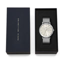 Reloj clásico de plata esterlina color champán con pantalla de día