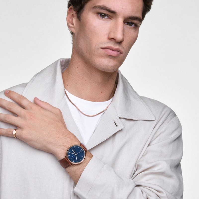 Classic Day Display St Mawes Actic Rose Gold Watch