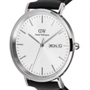 Classic Day Display Sheffield White Silver Watch