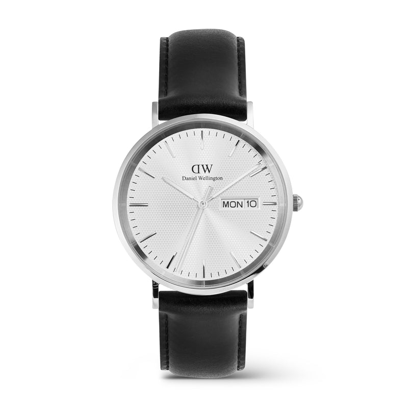 Classic Day Display Sheffield White Silver Watch