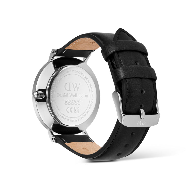 Classic Day Display Sheffield White Silver Watch