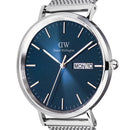 Reloj clásico de plata esterlina con visualización diurna
