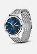 Reloj clásico de plata esterlina con visualización diurna