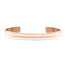 Emalie Slim Bracelet Rose Gold Satin White