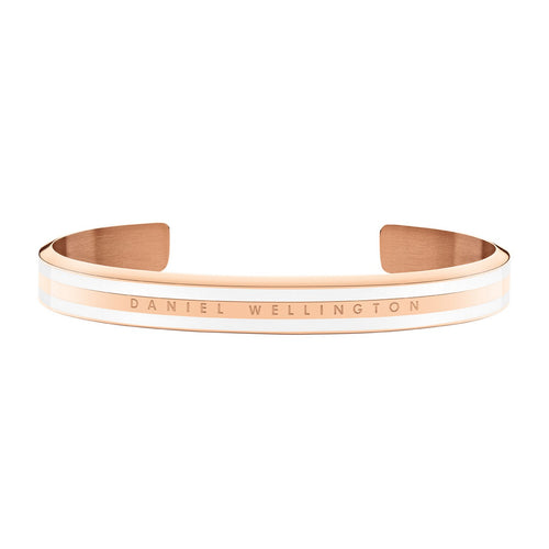 Emalie Slim Bracelet Rose Gold Satin White
