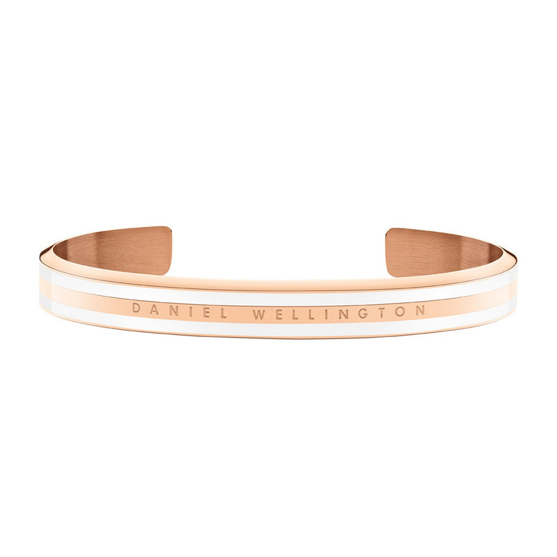 Emalie Slim Bracelet Rose Gold Satin White