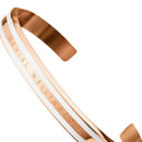 Emalie Slim Bracelet Rose Gold Satin White