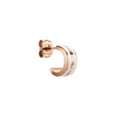 Emalie Earrings Rose Gold Satin White