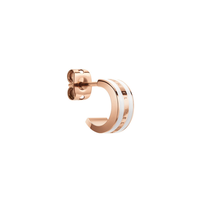 Emalie Earrings Rose Gold Satin White