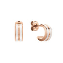 Emalie Earrings Rose Gold Satin White