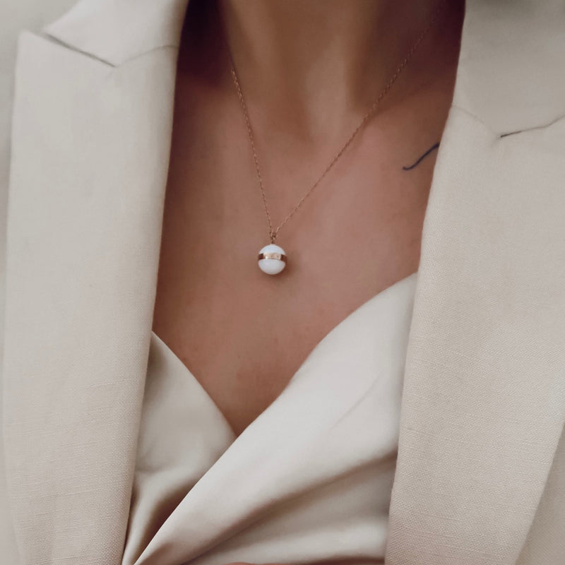 Collar Aspiración de Oro Rosa Blanco