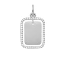 Collar con colgante con marco de cristal rectangular Elan en plata