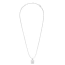Collar con colgante con marco de cristal rectangular Elan en plata