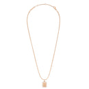 Collar con colgante de marco de cristal rectangular Elan en oro rosa