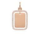 Collar con colgante de marco de cristal rectangular Elan en oro rosa