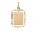 Collier Elan Rectangular Crystal Frame Pendant Gold