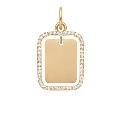 Collier Elan Rectangular Crystal Frame Pendant Gold