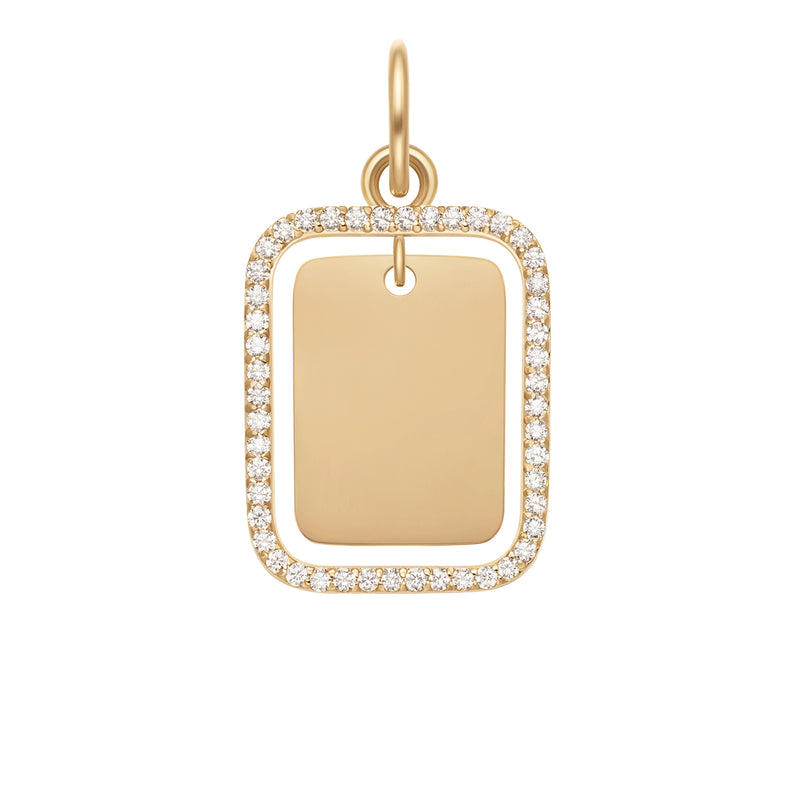 Collier Elan Rectangular Crystal Frame Pendant Gold