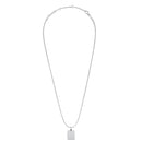Collier Elan Rectangular Detail Crystal Pendant Silver