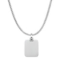 Collier Elan Rectangular Detail Crystal Pendant Silver