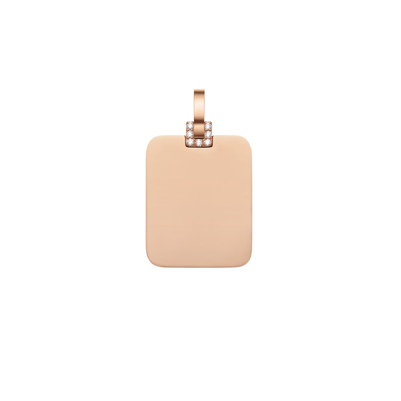 Collier Elan Rectangular Detail Crystal Pendant Rose Gold