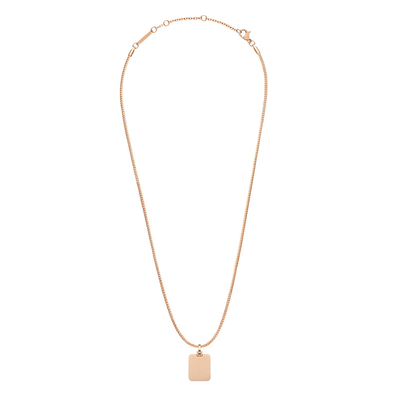 Collier Elan Rectangular Detail Crystal Pendant Rose Gold
