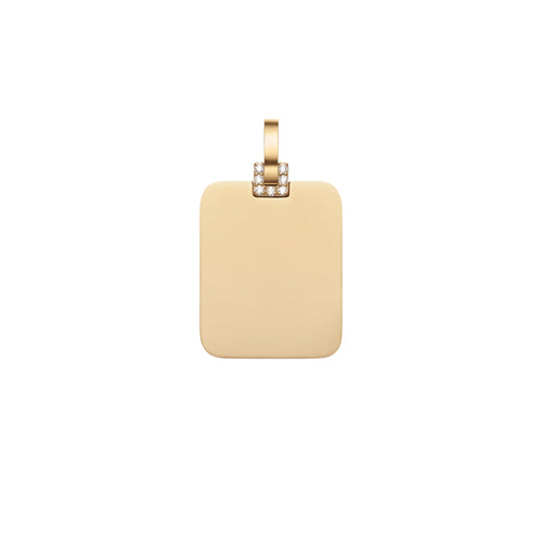 Collier Elan Rectangular Detail Crystal Pendant Gold