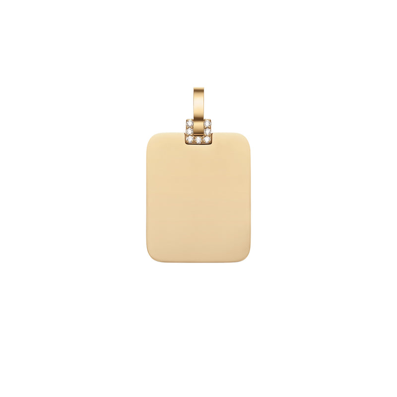 Collier Elan Rectangular Detail Crystal Pendant Gold