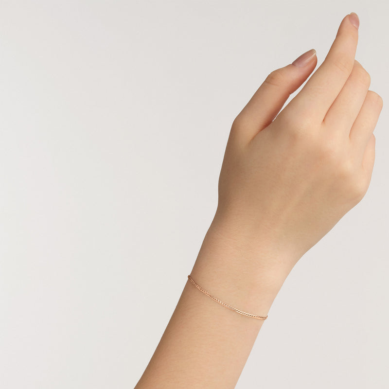 Elan Flat Chain Rose Gold Bracelet