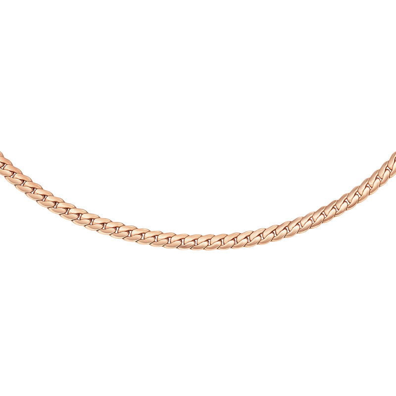 Elan Flat Chain Short Rose Gold Necklace