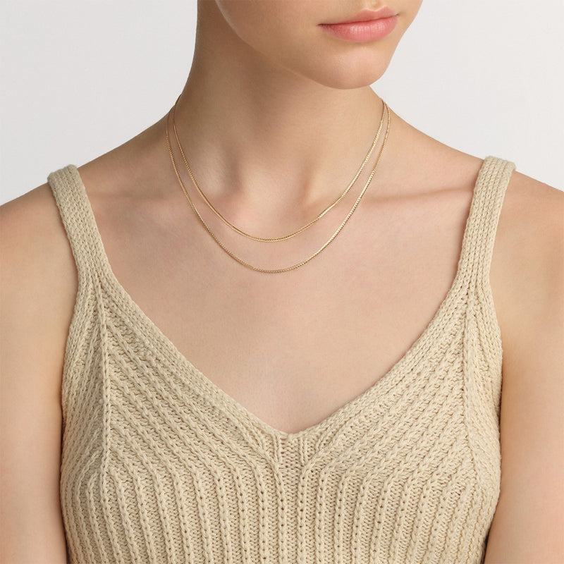 Flat Chain Gold Necklace