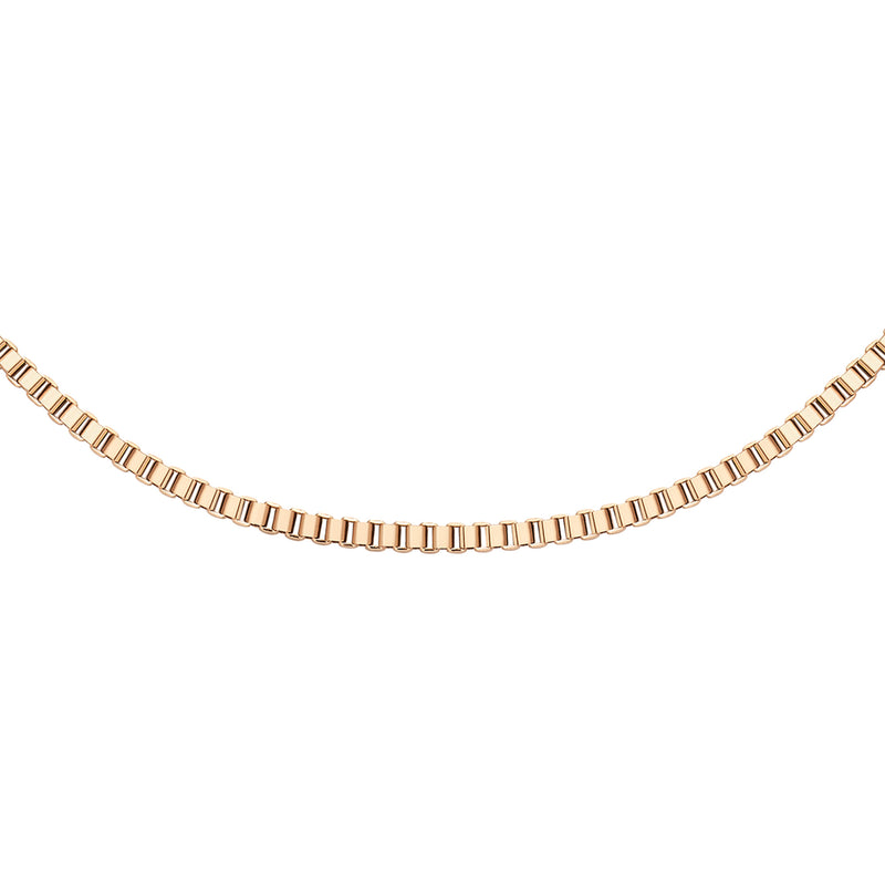 Elan Box Chain Long Rose Gold Necklace