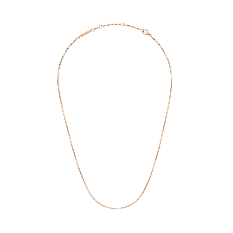 Elan Box Chain Long Rose Gold Necklace