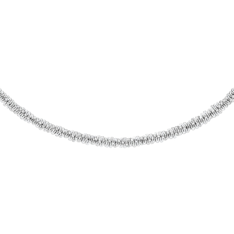 Collar largo de plata con cadena retorcida Elan