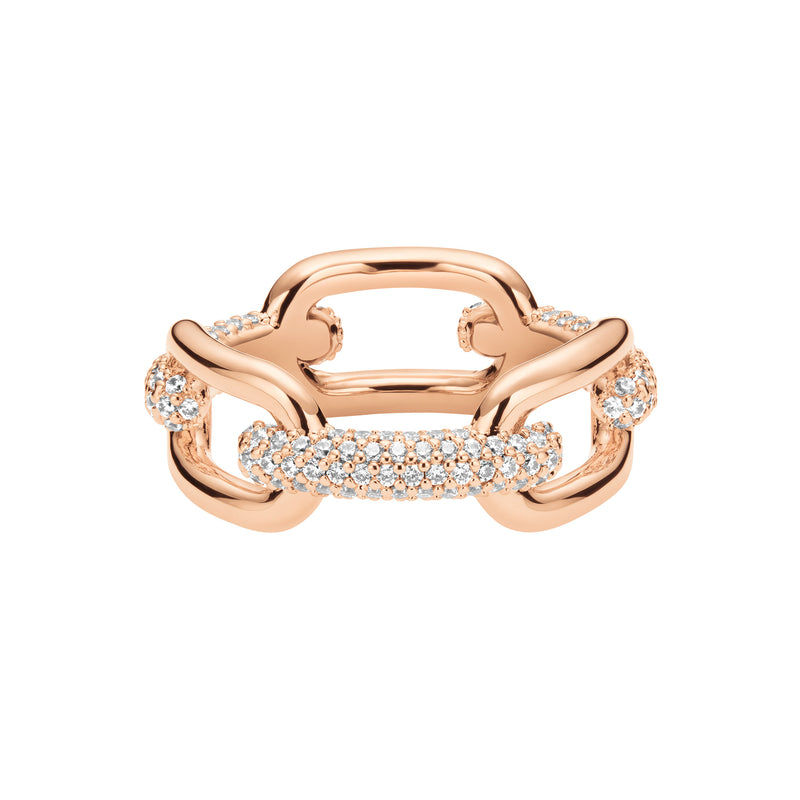 Crystal Link Ring Rose Gold