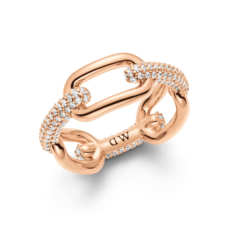 Crystal Link Ring Rose Gold